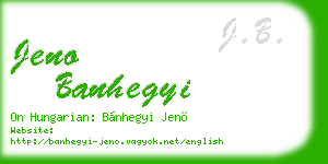 jeno banhegyi business card